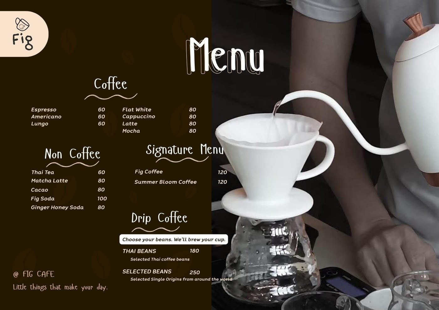 เมนูกาแฟ FIG Cafe / FIG Cafe coffee menu
